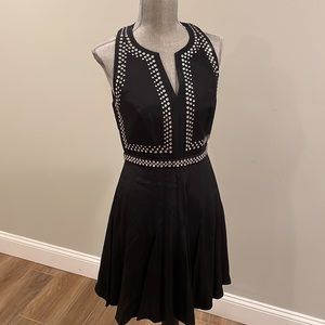 Rebecca Taylor beaded rhinestone flare dress